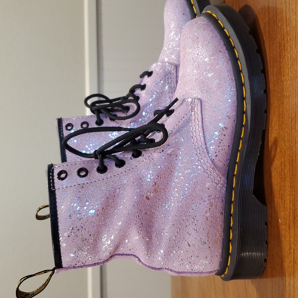 Like NEW Dr Martens Lilac Metallic Pascal Boots - Picture 6 of 13